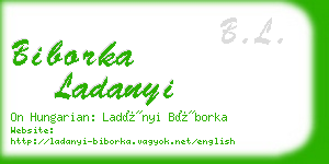 biborka ladanyi business card
